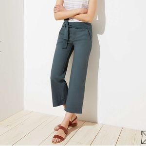 LOFT Tie Waist Wide Leg Pant size 8